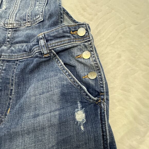 HARPER Overalls Womens MEDIUM Denim Bibs Stretch Distressed Medium Wash - Picture 16 of 16